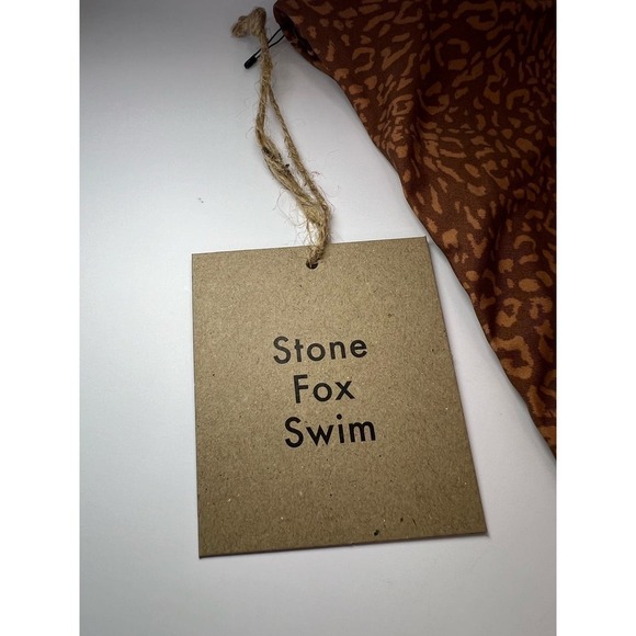 NWT Stone Fox Swim Sumatra Bikini Bottom, Wild Cat, Brown/Tan, size Medium - Picture 13 of 16